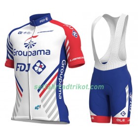 Fahrradbekleidung Radtrikot Kurzarm + Trägershorts 2018 FDJ N001 